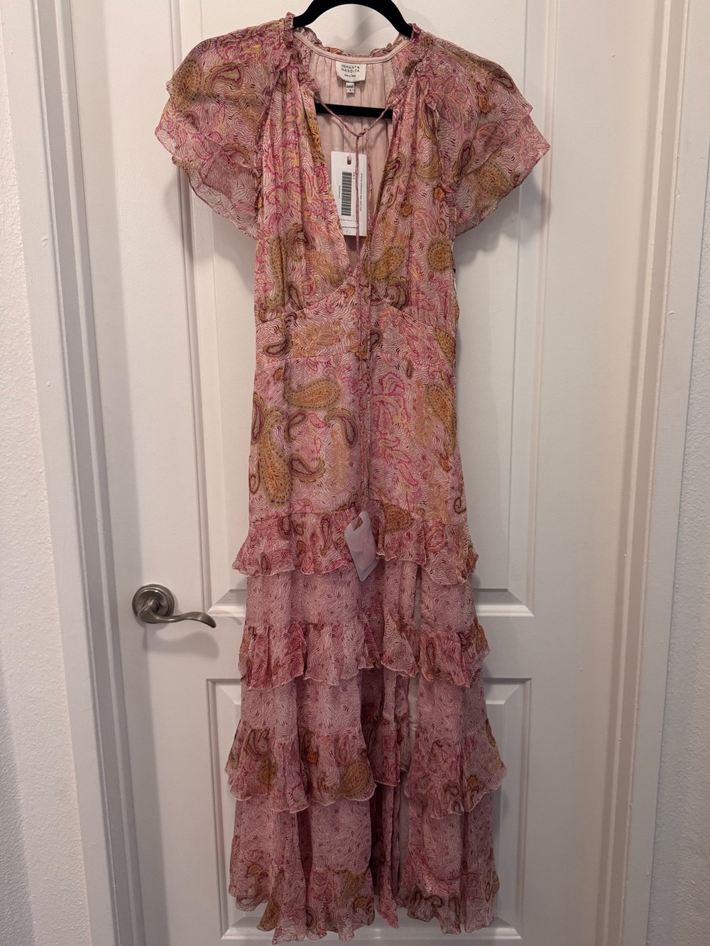 Hemant & Nandita Paisley Tiered Ruffle Dress